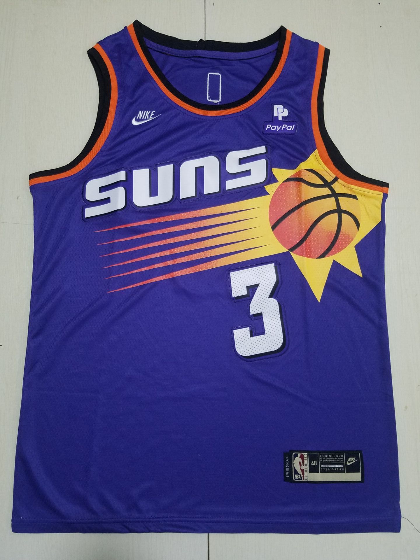 Men Phoenix Suns #3 Paul Purple Throwback Nike 2022 NBA Jersey->new orleans pelicans->NBA Jersey